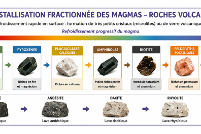 La cristallisation fractionnée des magmas - roches volcaniques